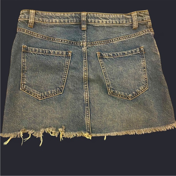 Free People Blue Mini Skirt with Zipper - Picture 2 of 3